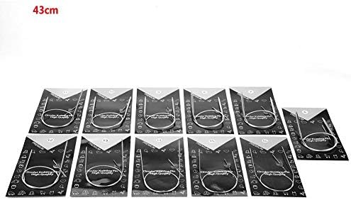 11Pcs Circular Knitting Needles Set, Stainless Steel Weave Needles for Beginners Experienced Crochet Lovers 5mm 4.75mm 4.5mm 4mm 3.5mm 3mm 2.5mm 2.25mm 2mm 1.75mm 1.5mm(43cm) - Image 2