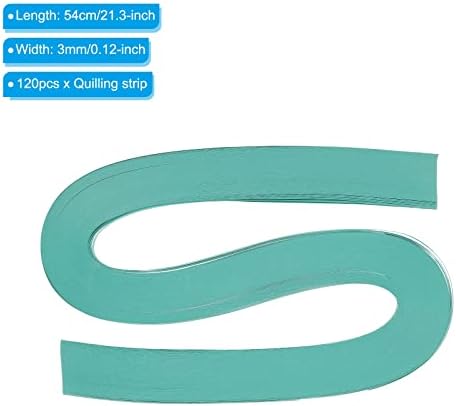 PATIKIL Quilling Strips Paper 120pcs 1/8"(3mm) 54cm Origami Paper Quilling Strip for Art DIY Hand Craft Christmas Blue Green - Image 2