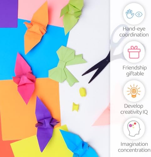 IOOLEEM Origami Paper, 20 colors 500 Sheets, 6 Inch Square, Double Sided Colored Paper for DIY Crafts - Image 4