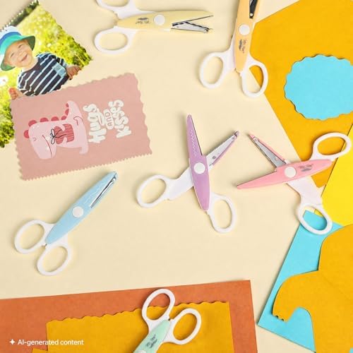 Mr. Pen- Craft Scissors Decorative Edge, 6 Pack, White & Pastel - Image 6