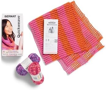 Bernat QuickWeave - 1 Pack of 120 Yards/4.9 oz Citrus Twist Yarn 80% Acrylic 20% Wool Grid 85% Acrylic 15% Polyester Needle 100% Plastic - Image 6