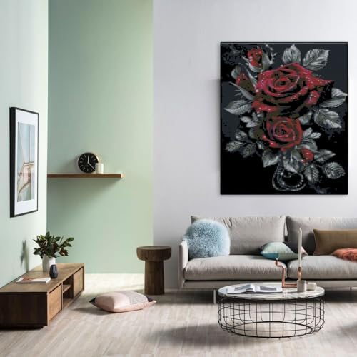 Flowers Stamped Cross Stitch Kits Flowers Cross Stitch Patterns,Dimensions Cross Stitch Kits Embroidery Kit Arts and Crafts for Beginners 15.7x11.8 inch - Image 4
