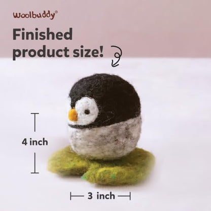 Woolbuddy Needle Felting Starter Kit (Penguin) for Adults with Tool & Guide - Image 2