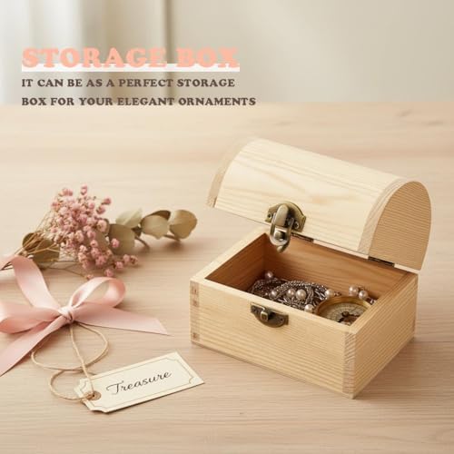 Hexagon-Shaped Unfinished Wooden Box with Lid, Natural Pine Wood Geometric DIY Craft Storage Box for Jewelry, Gift, Keepsake & Home Decor, Unpainted Wooden Organizer, 5.1x4.4x2.8 Inch - Image 7
