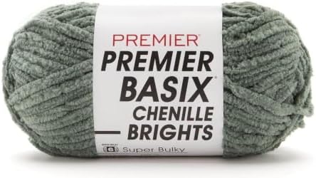 Premier Basix Chenille Brights, Sage, Super Bulky Weight, 5.3 oz, 112 yds by Premier