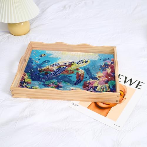 DOTSOPS 5D Marine Animals Diamond Painting Wooden Serving Tray with Handle - Image 5