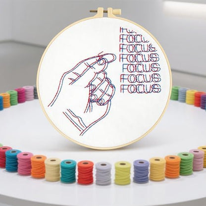Crafmanoe Easy Hand Embroidery Kits for Beginners Adults, Focus Embroidery Starter Kits, Counted Cross Stitch Kits for Beginners Craft Kits for Adults Women, Embroidery Hoops, Thread & Video Tutorial - Image 7
