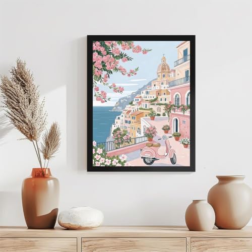 Seaside Landscape Paint by Numbers Kit for Adults, DIY Oil Painting 10x12In - Image 2