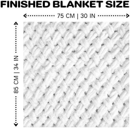 Beginner Craft Kit – Easy Loop Yarn Baby Blanket Kit for Adults & Kids, DIY Arm Knitting Kit with Soft Chenille Yarn, Perfect Handmade Gift (Milky) - Image 7