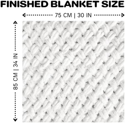 Beginner Craft Kit – Easy Loop Yarn Baby Blanket Kit for Adults & Kids, DIY Arm Knitting Kit with Soft Chenille Yarn, Perfect Handmade Gift (Milky) - Image 7
