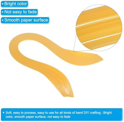 PATIKIL Quilling Strips Paper 600pcs 1.5mm 39cm Origami Paper Quilling Kits for Art DIY Hand Craft Christmas, Gold Yellow - Image 3