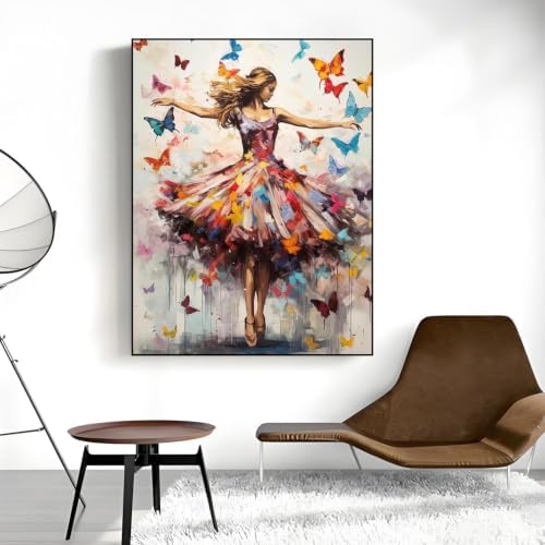 Dancing Girl Paint by Numbers Kit for Adults Framed Canvas, Frameworkless - Image 4