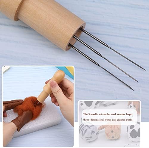Mayboos Needle Felting Needles, 3 Needles with Wooden Holder - Image 4