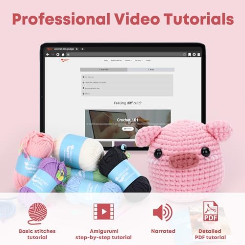 CrochetBox Pig Complete Crochet Kit for Beginners, Easy Craft for Adults - Image 4