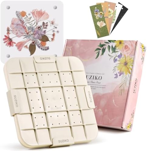 Suziko 9 Inch Microwave Flower Press Kit with Photo Frame - Quick Dry Flower Pressing Machine with Reusable Fabric, Ideal Gift for Flower Lovers by Suziko