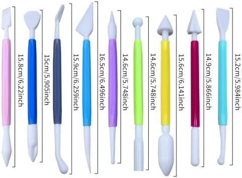 9 Pcs Clay Sculpting Tools Set, Double-Ended Plastic Air Dry Clay Tool Kit, Clay Tool for Pottery, Polymer, Air Dry Clay, Ceramic, Modeling, Shaping, DIY Crafting - Image 2