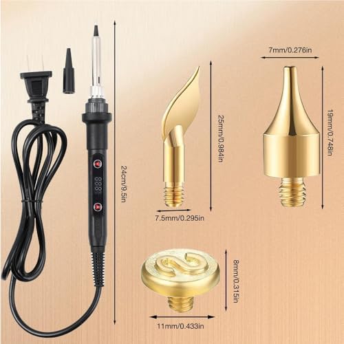 Wood Burning Kit,26 Letters Copper Mold DIY Wood BurningTool,Complete Leather Burning & Wood Carving Set with Adjustable Temperature Soldering Iron,56 Pcs - Image 7