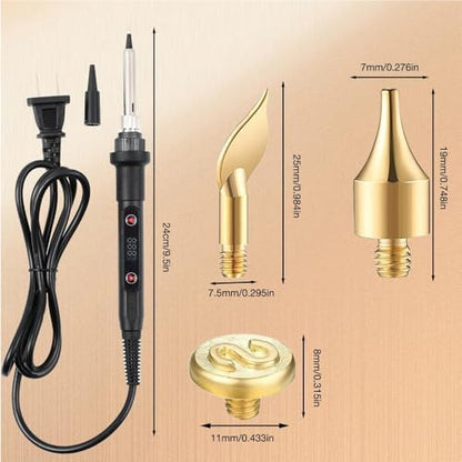 Wood Burning Kit,26 Letters Copper Mold DIY Wood BurningTool,Complete Leather Burning & Wood Carving Set with Adjustable Temperature Soldering Iron,56 Pcs - Image 7