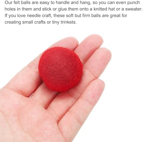 PATIKIL Wool Felt Balls Beads Wool Felting Pom 3cm 30mm Red for Home Crafts Handcrafts Project DIY Pack of 20 - Image 4