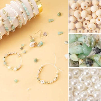 Xylise Jewelry Making Supplies Kit Natural Stone Beads for Irregular Natural Stone with for DIY Craft Bracelet Necklace Earrings for Adults (Amazonian) - Image 5