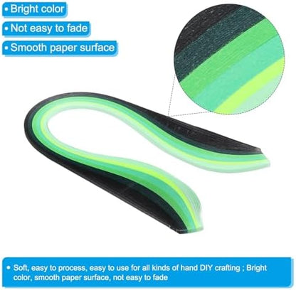 PATIKIL 600pcs Rainbow Quilling Strips Paper 1/8"(3mm) 15" Gradient Green - Image 3