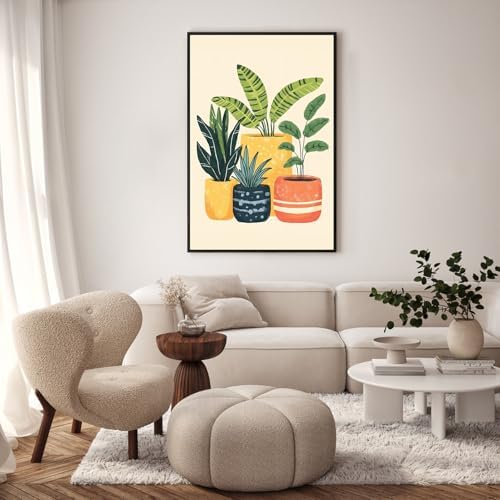 GEEHEIY Framed Paint by Numbers Kit for Adults, Potted Plants, 8 x 12 Inch - Image 2