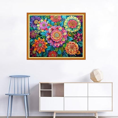 Joyhoor Cross Stitch Kits for Beginners Stamped Cross-Stitch Supplies Needlework preprint Embroidery Kits for Adults DIY Needlepoint Kits Embroidery Patterns 11CT-Magical Flowers 16x20 inchs - Image 2