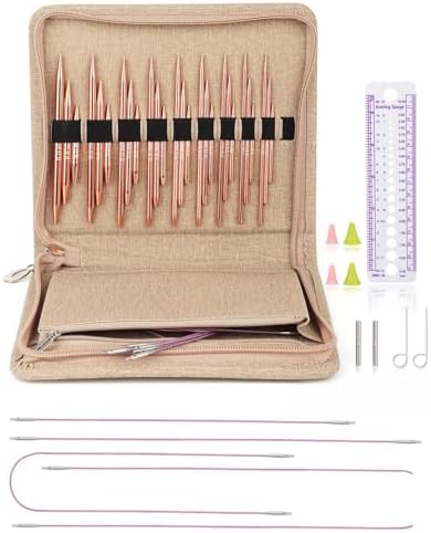 Aeelike Interchangeable Knitting Needles Set for DIY Crafts, Rose Gold by Aeelikescrochetworld