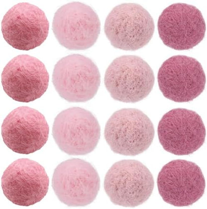 SUNNYCLUE 40Pcs Wool Felt Balls Wool Pom Pom Balls Felted Pompom 20mm Handmade Mini Pink Puff Small Round Shape Pompoms for Crafts DIY Christmas Ornaments Home Party Decoration by SUNNYCLUE