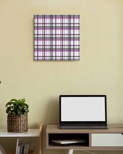 Sunteeny Paint by Number for Adults Beginner Abstract Stripes Purple Black Grey Plaid DIY Digital Oil Painting by Numbers Picture Drawing On Canvas Framed 20"x20" - Image 2
