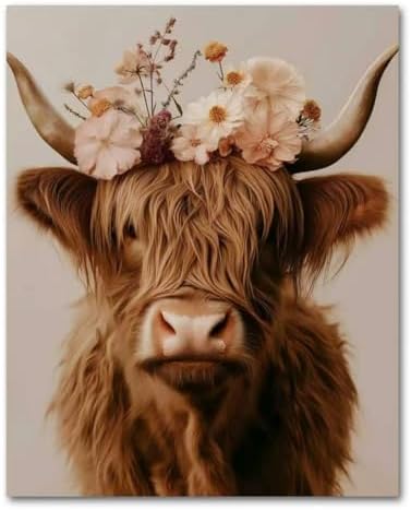 ICYANART Cow Paint by Numbers Kit for Adults, Adult Paint by Number Kits by Unknown