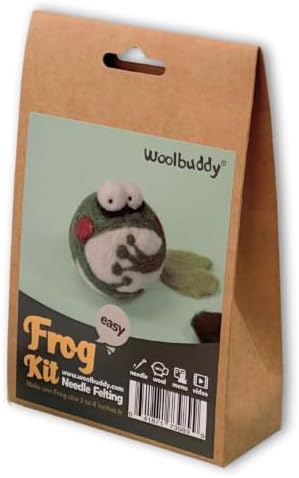 Woolbuddy Needle Felting Kit (Frog) for Beginner Adults, Starter Set with Wool, Felting Needles & Instructions - Image 2