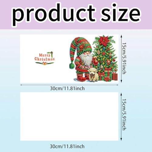 Diamond Art Christmas Cards Kit, 6PCS DIY Diamond Painting Christmas Cards with Envelopes, 5D Diamond Dot Greeting Cards for Adults, Xmas Card for Holiday Crafting Gifts (Xmas Gnome) - Image 4