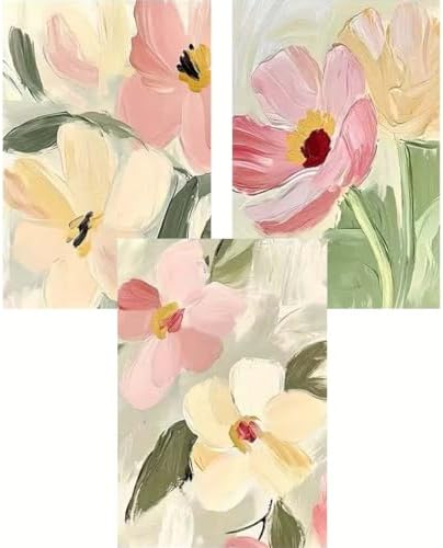 3 Pack Paint by Numbers Kit for Adults, Wildflowers Paint by Numbers Kit for Adults, Easy Acrylic Painting by Numbers Kits for Adult on Canvas with Beginner for Home Wall Art Decor 12x16 inch by Unknown
