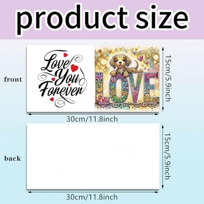 6-Pack DIY Diamond Art Painting Cards, LOVE Dog & Cat Art Kits - Image 7