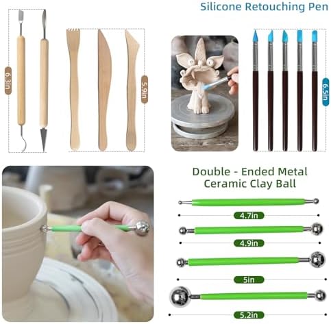 Leyclub 29 PCS Clay Tool, Clay Sculpting Tools Kit, Pottery Tools Can be Used for Stippling, Carving, Molding, and Shaping Clay Crafts, for Beginners, Hobbyists, Artists - Image 2