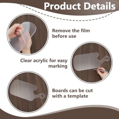 INFUNLY Clear Acrylic Charcuterie Board Template 15x7Inch Curved Handle Serving Board Router Template Woodworking Tracing Stencil Cut Guide Tool for DIY Wooden Cutting Board Making - Image 4