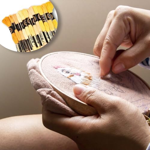 12 Skeins 6 Strands Yellow Embroidery Thread for Hand Sewing - Image 4