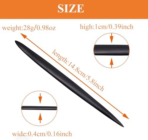 1 PCS Polymer Clay Needle Tools, Stainless Steel Scoring Sculpting Modeling Carving Tools for Feather Wire Texture Model Air Dry Clay Ceramic & Pottery Art Tool Supplies/5.8x0.39Inch/Black - Image 2