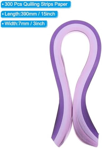 PATIKIL 390 x 7mm Rainbow Quilling Strips Paper,300 Pcs Origami Paper Quilling Strip for Art DIY Hand Craft Christmas, Gradient Purple - Image 2