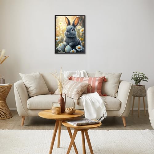 RICUVED Easter Paint by Numbers for Adults, Rabbit Paint by Numbers Kit for Adults Beginners, Eggs DIY Acrylic Oil Painting on Canvas Easy for Gift Home Wall Decor 16x20 Inch - Image 2
