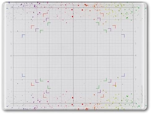 GLASSBOARD STUDIO Glass Craft Mat - Magnetic, Heat & Scratch Resistant - For Crafting, Cutting, Painting, Mixed Media Artwork - Grid Lines, Non-Slip Rubber Feet (Color Burst 9"L x 12"W) by GlassboardStudio