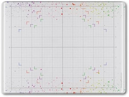 GLASSBOARD STUDIO Glass Craft Mat - Magnetic, Heat & Scratch Resistant - For Crafting, Cutting, Painting, Mixed Media Artwork - Grid Lines, Non-Slip Rubber Feet (Color Burst 9"L x 12"W) by GlassboardStudio