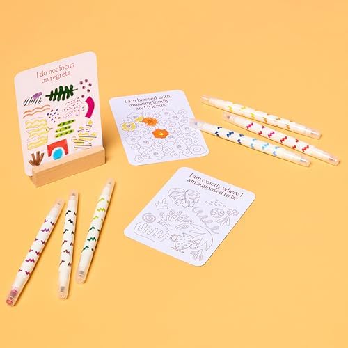 MindfulArt Color Your Own Affirmation Cards - Positivity Kit with Markers - Image 6