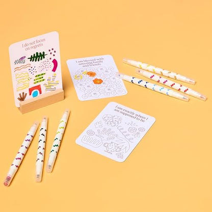 MindfulArt Color Your Own Affirmation Cards - Positivity Kit with Markers - Image 6