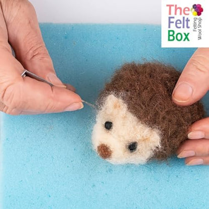 The Felt Box Needle Felting Wool – Gray & Brown Shade Pack 100g / 3.5oz – Short Fiber Carded New Zealand Wool Batts ~27 Microns – Perfect for Animals Dolls Figures Crafts Core & Finishing - Image 3