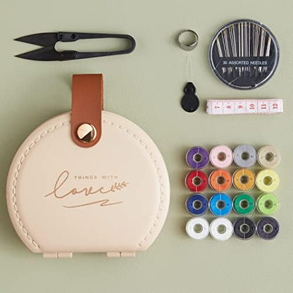Sewing Kit, Travel Sewing Kits for Adults Supplies Repair Project Kit Needle Family Mini Sewing Thread Accessories Traveler DIY Organizer Plastic(Light Pink) - Image 4