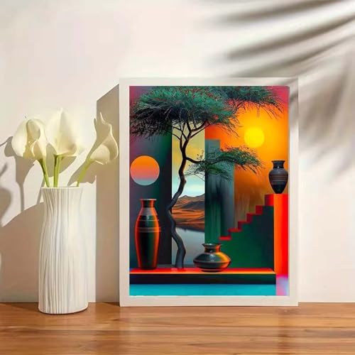 GEMOUJ Tree Paint by Numbers Kit for Adults Beginners, Vase Paint by Number Kits on Canvas,DIY Easy Digital Oil Painting Kits， Home Wall Decor 16 X 20 Inch - Image 4