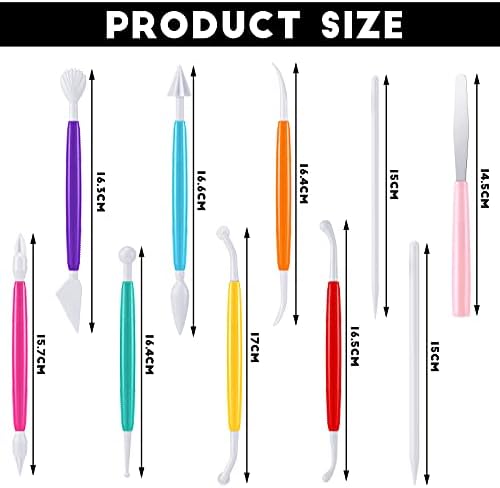 Outus 20 Pieces Plastic Clay Tools Clay Sculpting Modeling Double Head Ceramic Pottery Tool Kit Cook Decorating Tools for Crafts DIY Shaping and Sculpting, Assorted Colors - Image 2