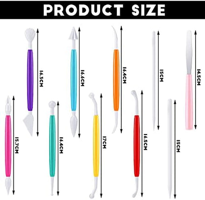 Outus 10 Pieces Plastic Clay Tools Clay Sculpting Modeling Double Head Ceramic Pottery Tool Kit Cook Decorating Tools for Crafts DIY Shaping and Sculpting, Assorted Colors - Image 2